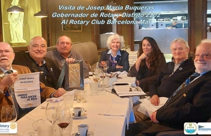 Visita de Josep María Buqueras, Gobernador de Rotary Distrito 2202 al Rotary Club Barcelona Mar