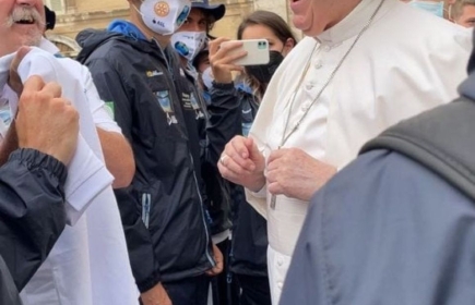 Papa Francisco recibiendo a un grupo de rotarios. Foto de archivo